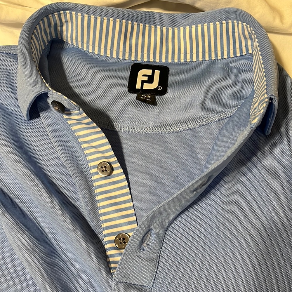 EUC FootJoy Men’s S/S GOLF SHIRT. Light Blue. Very Sharp. LARGE. $30